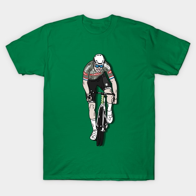 Mathieu van der Poel Giro 2022 (Green Comodoro Version) T-Shirt by p3p3ncil